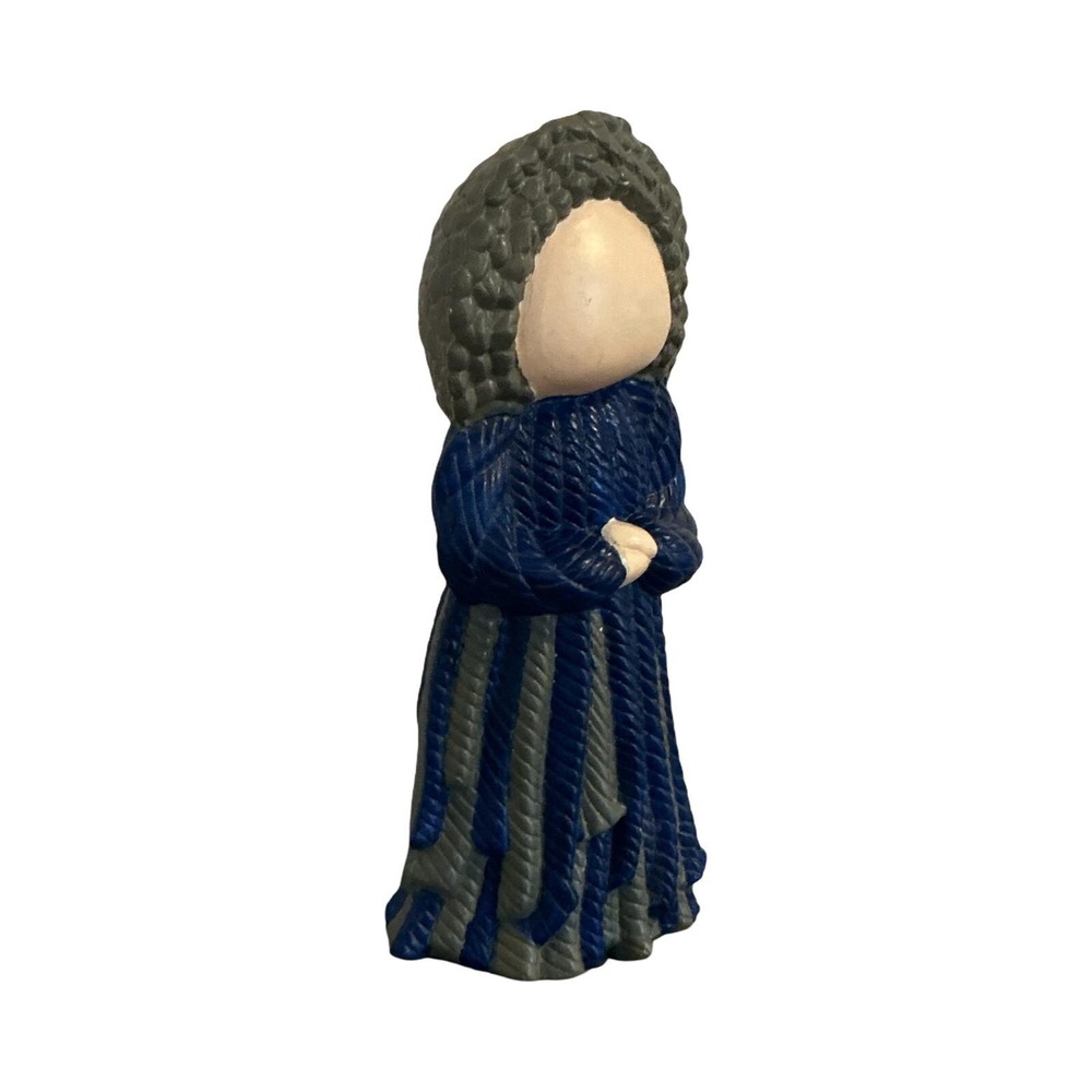 Vintage Ceramic Faceless Woman Figurine Blue Gray Textured Rope Design 10 Inch - Picture 5 of 6